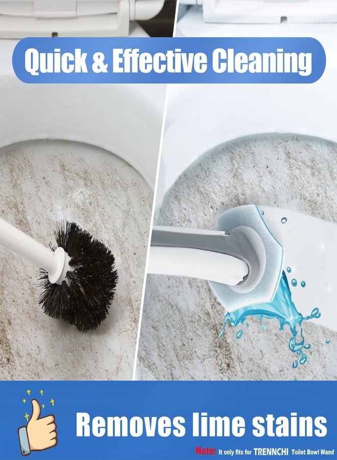 TRENNCHI Disposable Toilet Bowl Wand Brush Refills 48 Counts, Enhanced Bathroom Scrubber Replacement Pads - Image 3