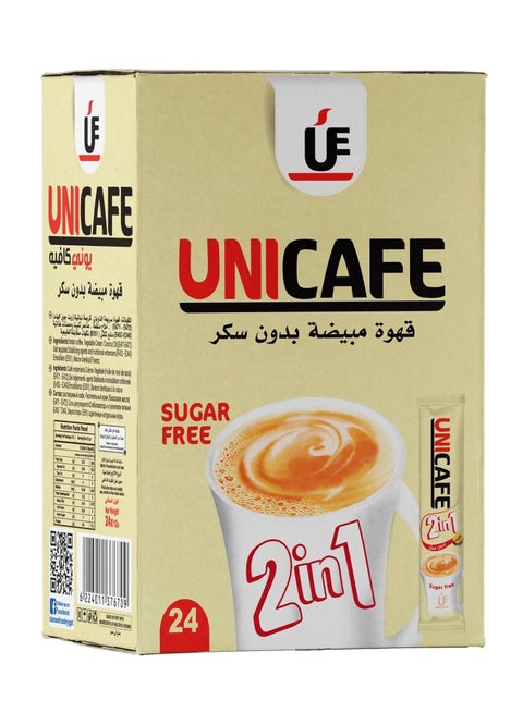 يوني كافيه قهوة سريعة التحضير 2*1 مع مبيض بدون سكر 24 كيس * 12 جرام