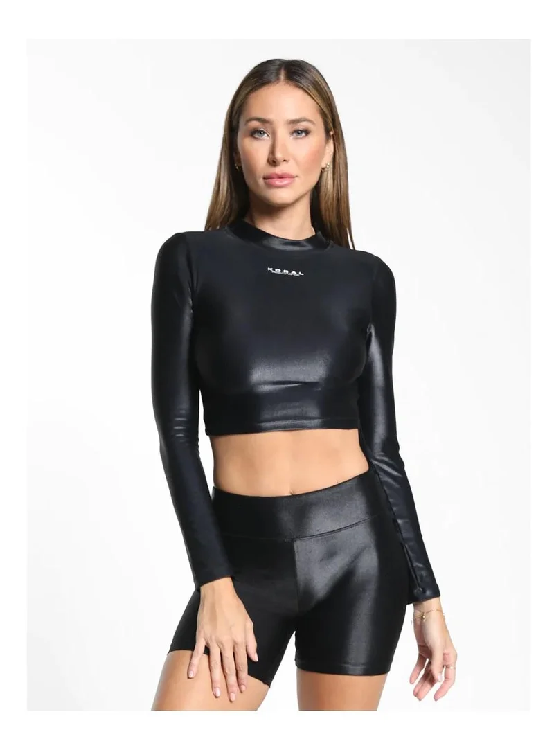 Koral Koral Active Luca Infinity  L/S Crop Top-Black A6479S04-L