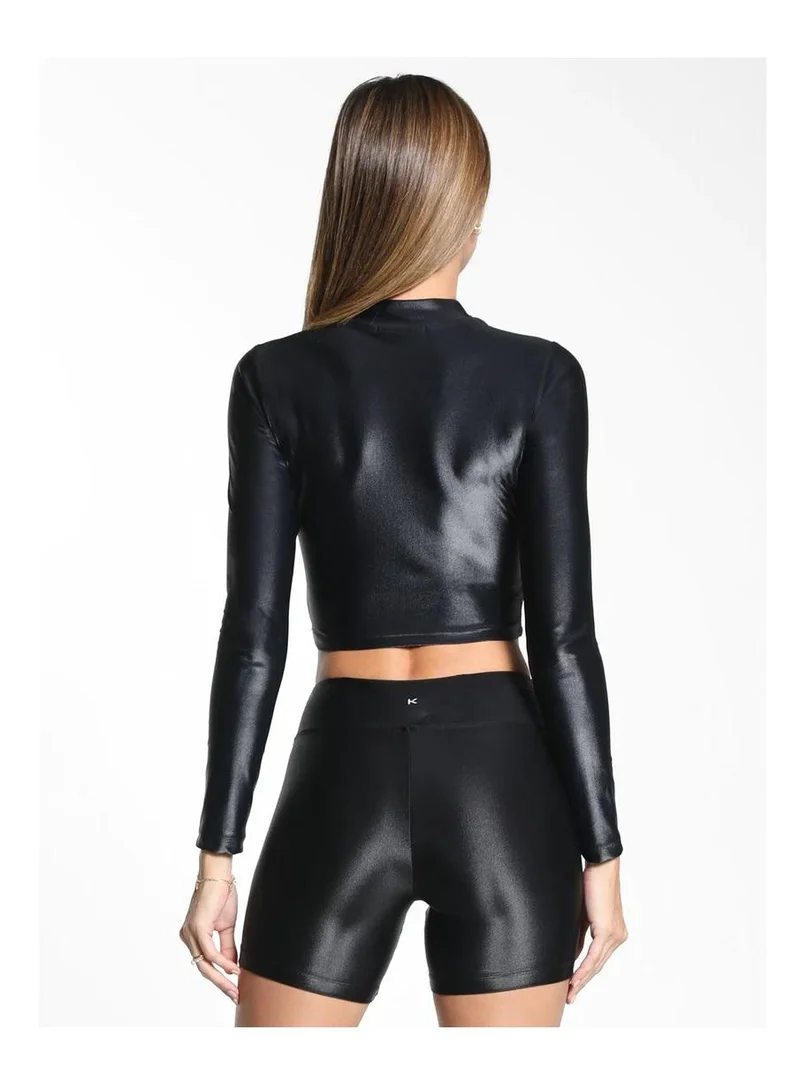 Koral Koral Active Luca Infinity  L/S Crop Top-Black A6479S04-L