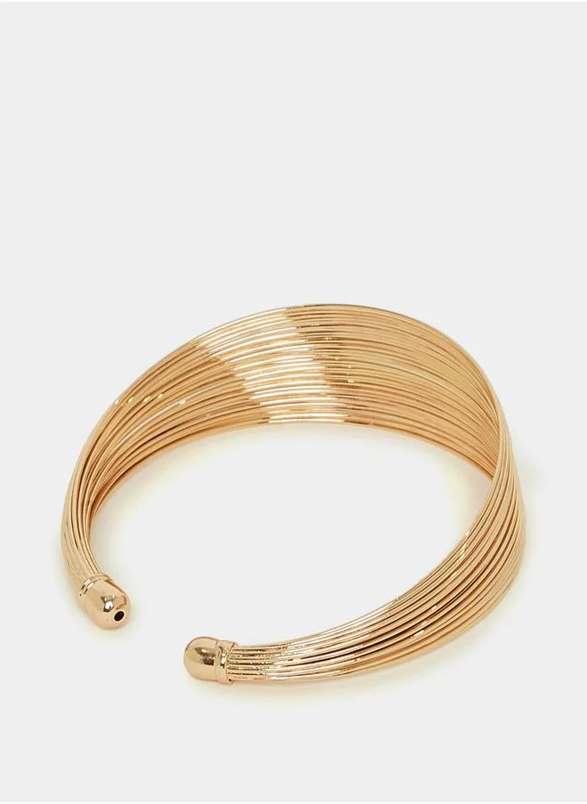 Styli Layered Wide Cuff Bangle