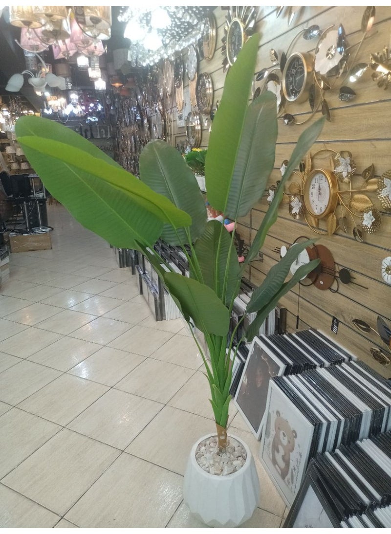 Banana tree Heavy-duty silicone material 175 cm tall 11 leaves 150 cm tall 8 leaves including the boot and pebbles The boot can be changed to other styles Boot colors White and beige
