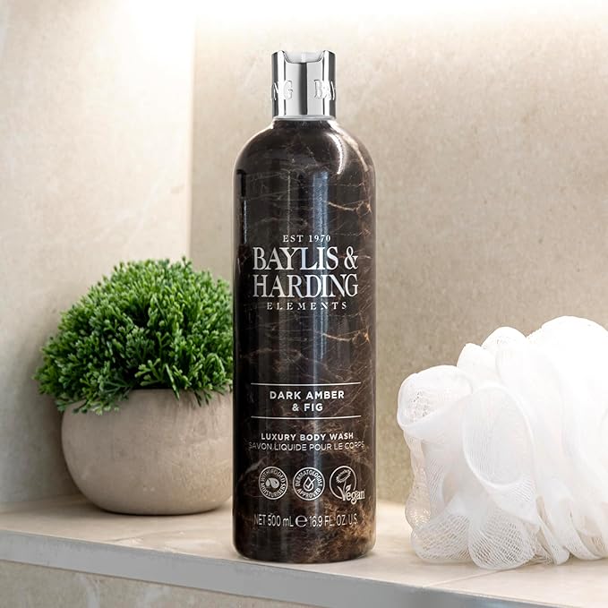 Baylis & Harding Baylis Harding Dark Amber Fig Elements Hand Wash 500 ml Pack of 3 Vegan Friendly - Image 4