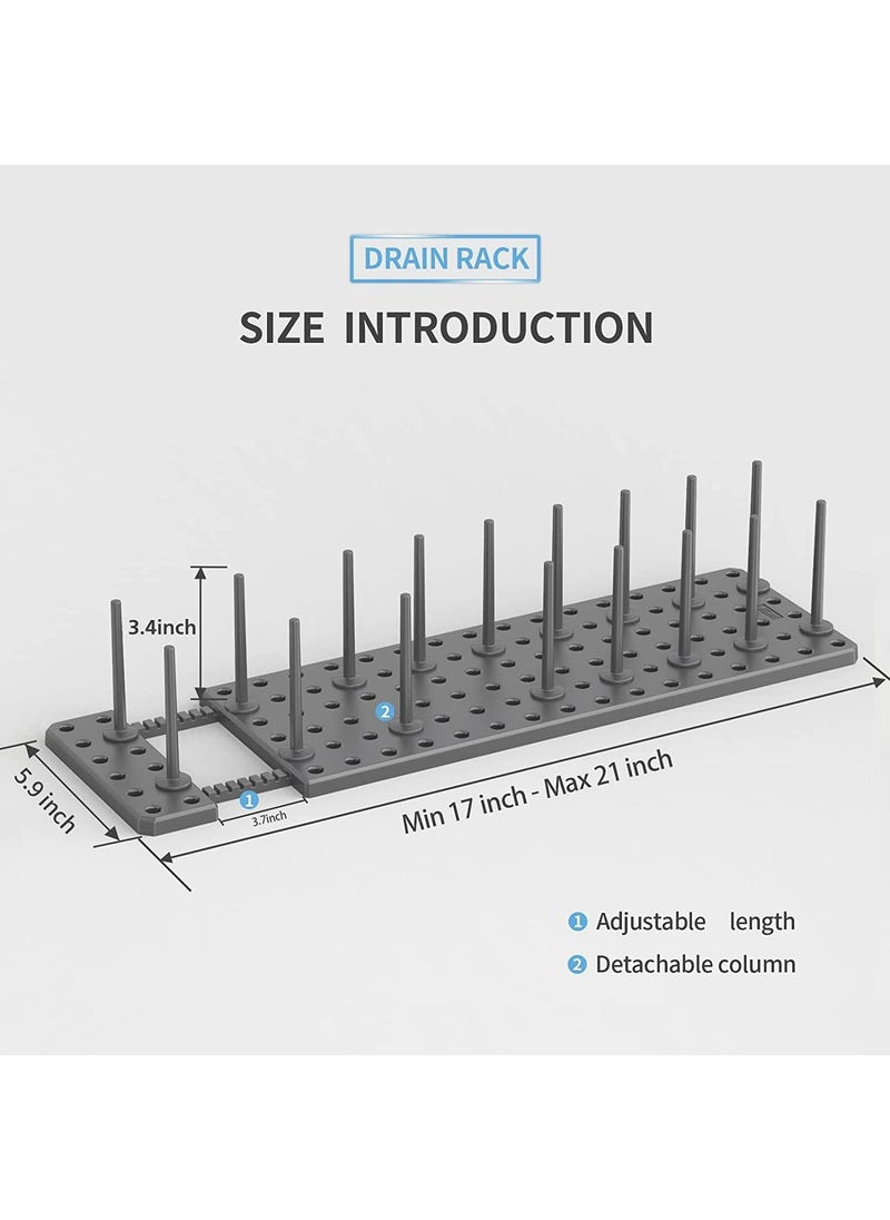 Pamidhar Pamidhar Kitchen Shelf Organizer Telescopic Dish Plate Drying Rack Pegboard Drawer Organizer1 Pcs  - Image 3