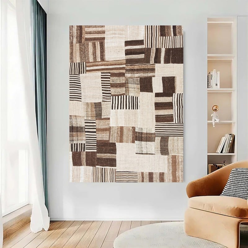 ماركتنا لوحة قماشية بتصميم الفن البوهيمي مع برواز مجوف مقاس (60×90) قطعة واحدة - Image 3