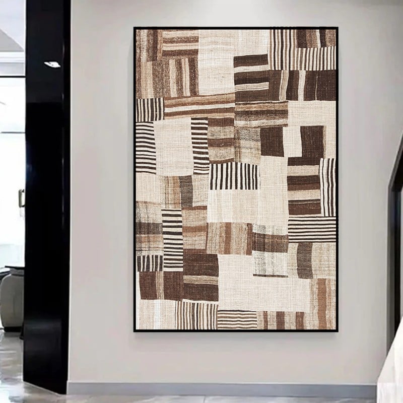 ماركتنا لوحة قماشية بتصميم الفن البوهيمي مع برواز مجوف مقاس (60×90) قطعة واحدة - Image 1