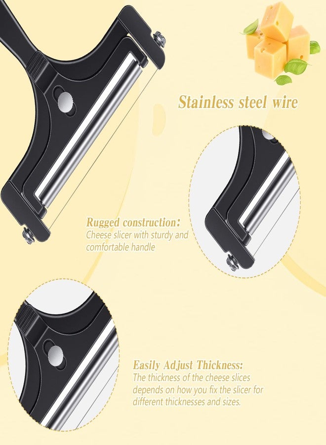 HaiFafafaing Wire Cheese Slicer Adjustable Handheld Cheese Cutter Stainless Steel Food Slicer for Block Cheeses with 4 Extra Wires and Wrench Handheld Butter Block Cutter for Mozzarella Cheddar Gruyere - Image 3