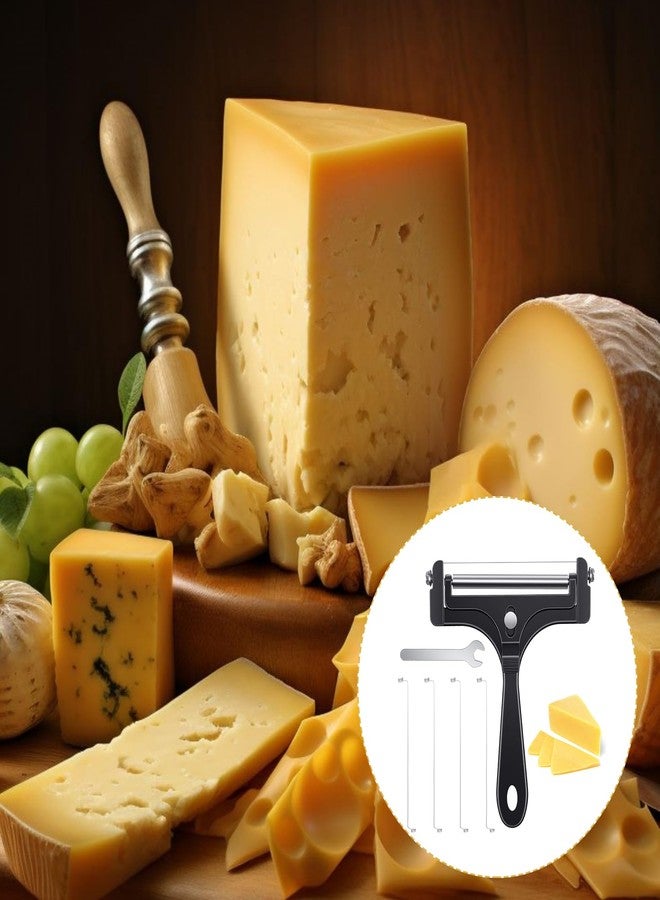 HaiFafafaing Wire Cheese Slicer Adjustable Handheld Cheese Cutter Stainless Steel Food Slicer for Block Cheeses with 4 Extra Wires and Wrench Handheld Butter Block Cutter for Mozzarella Cheddar Gruyere - Image 5