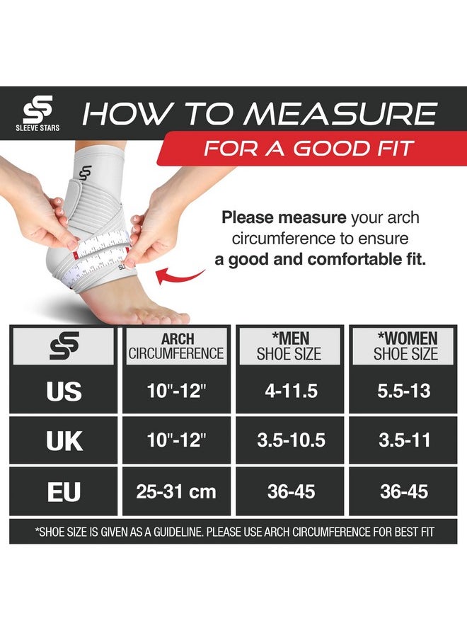 SS SLEEVE STARS Sleeve Stars Ankle Brace for Sprained Ankle, Plantar Fasciitis Relief Ankle Support for Women, Ankle Compression Sleeve w/ Strap (Pair/White)  - Image 5