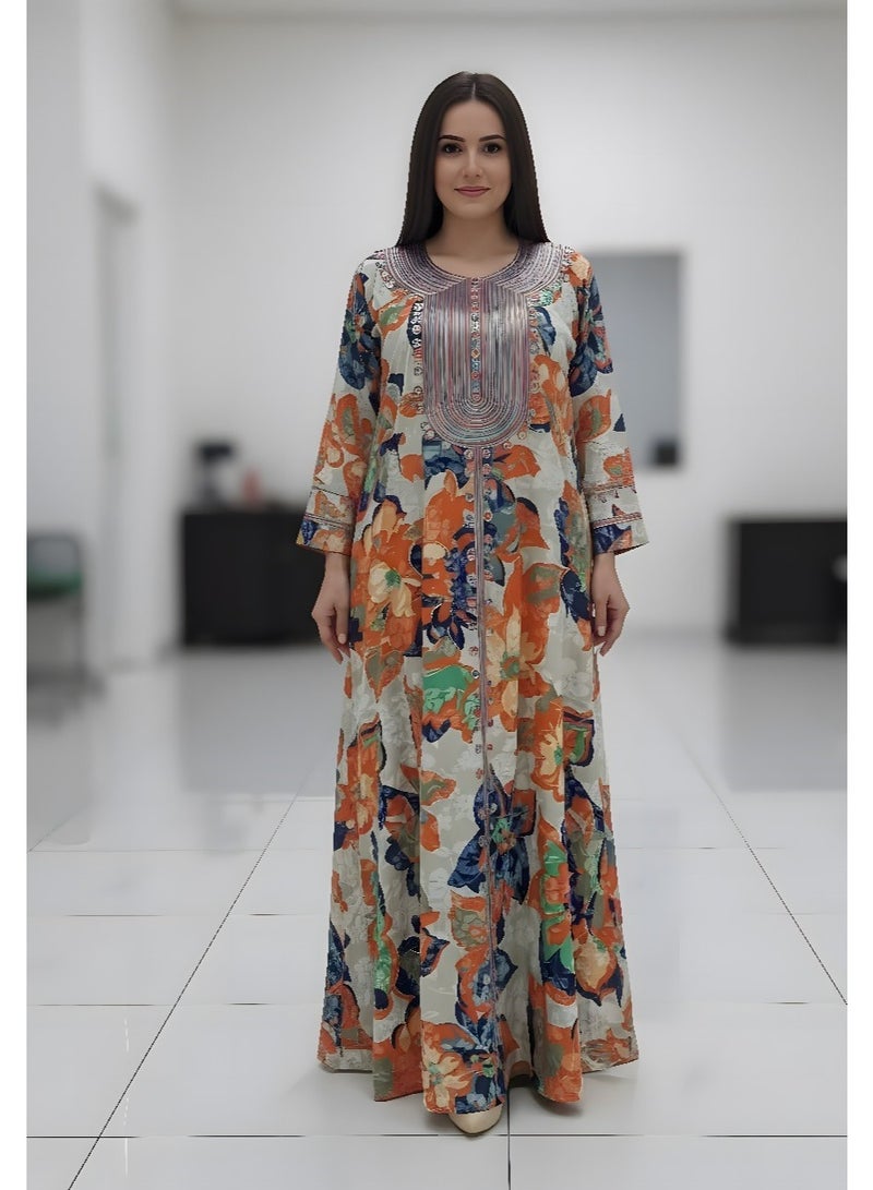 جلابية مشجره حصريه بإطلالة ناعمة وأنيقة