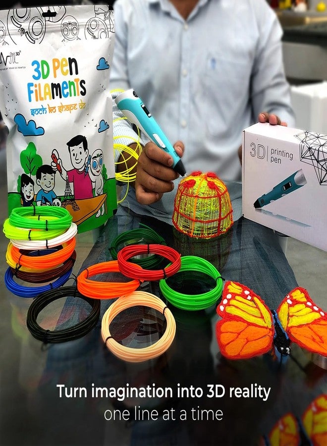 NFIL3D Pen Kit for Kids | 3D Pen Starter Kit – Includes 9Pcs Multicolor Filament 5Meter Each [Total 45 Meter] & 1Pc USB Cable,1Pc Stand &1Pc 3D Pen Birthday Party Gifts for Kids (Blue) - Image 3