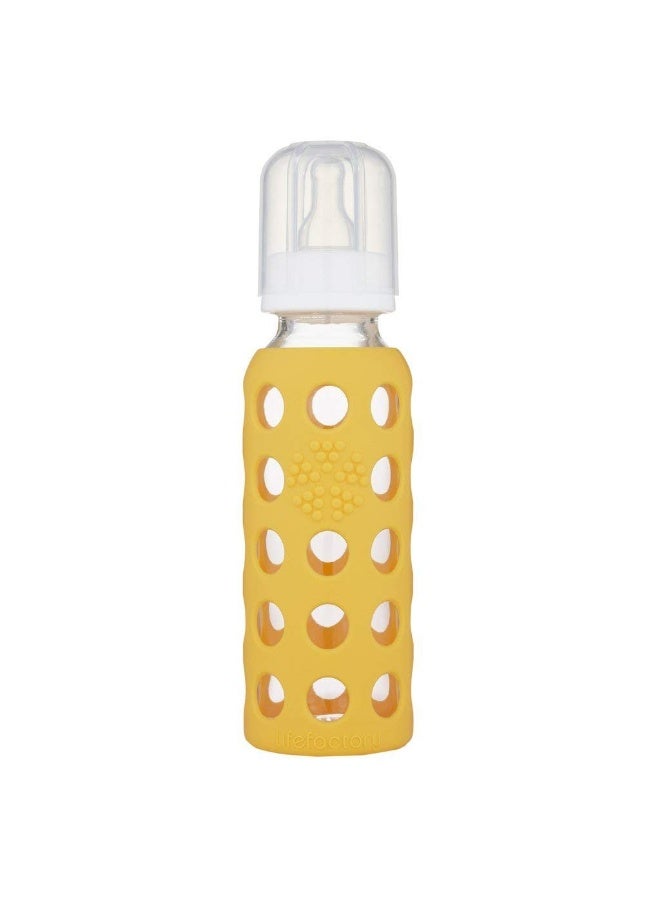 Lifefactory 9oz Glass Baby Bottle 2pk Bundle with 2 Stage 3 Nipples (Kale/Mango) - Image 2