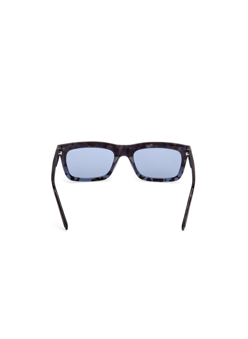 GUESS FULL RIM MALE RECTANGULAR BLUE ACETATE SUNGLASSES - Image 4