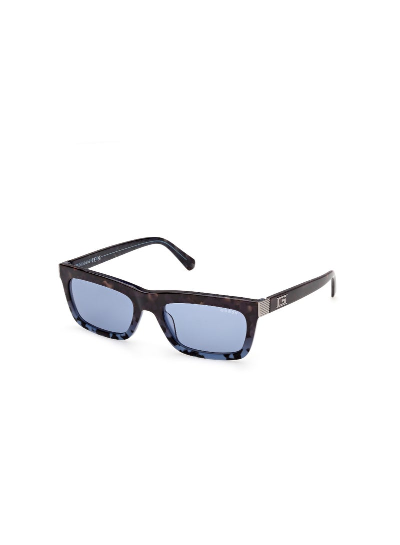 GUESS FULL RIM MALE RECTANGULAR BLUE ACETATE SUNGLASSES - Image 1