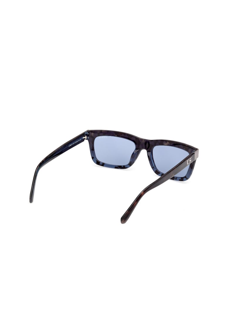 GUESS FULL RIM MALE RECTANGULAR BLUE ACETATE SUNGLASSES - Image 5
