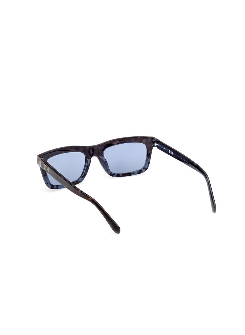GUESS FULL RIM MALE RECTANGULAR BLUE ACETATE SUNGLASSES - Image 3