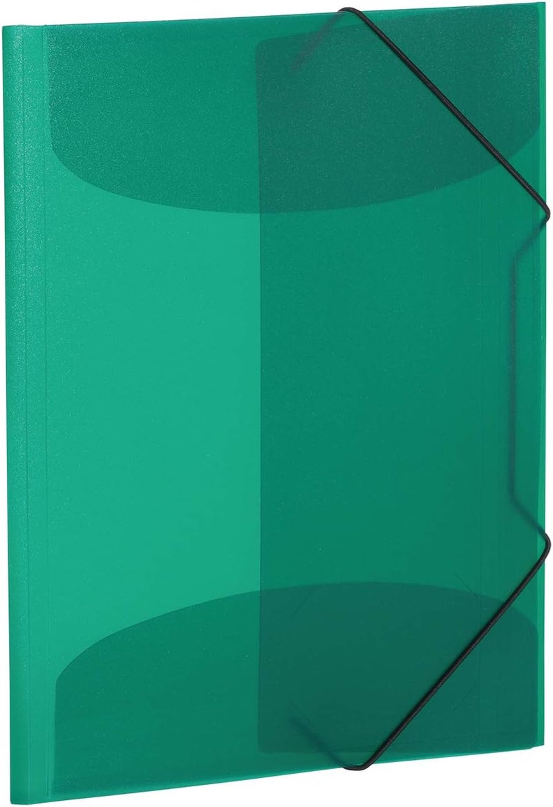 Herma Elastic Folder Translucent in Dark Green, A4, Sturdy Plastic, with 3 Inner Flaps, 1 Span Folder - Image 1