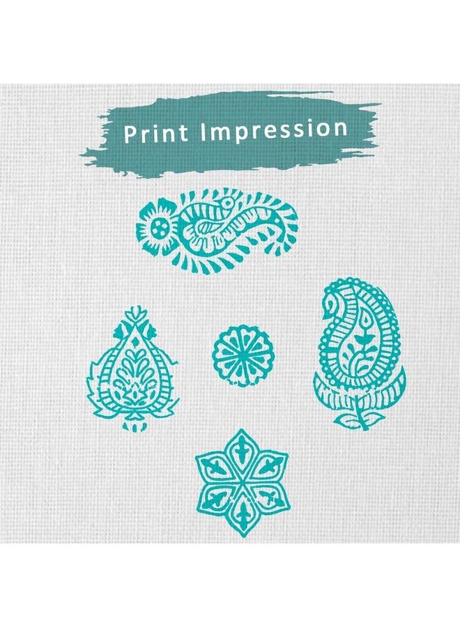 Hashcart | Set of 5 | Paper Print Stamps Paisley Pattern Wooden Blocks for Block Printing Stamp, Artistic Shapes Craft Kids Saree Border Henna Fabric Textile Paper Clay Pottery - Image 3