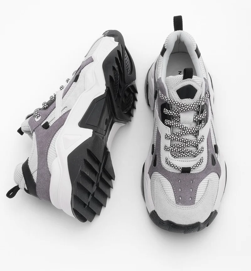 MARJIN Women's High Sole Sneaker Lace-Up Sports Shoes Edisa