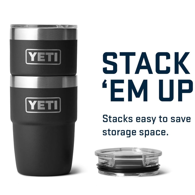 YETI Rambler 8 oz Insulated Coffee Mug with Lid - Stackable Double-Wall Vacuum Insulated Coffee Cup - DuraSip Ceramic Lining - Barista-Friendly Design - Stainless Steel - Dishwasher Safe, Black - Image 4