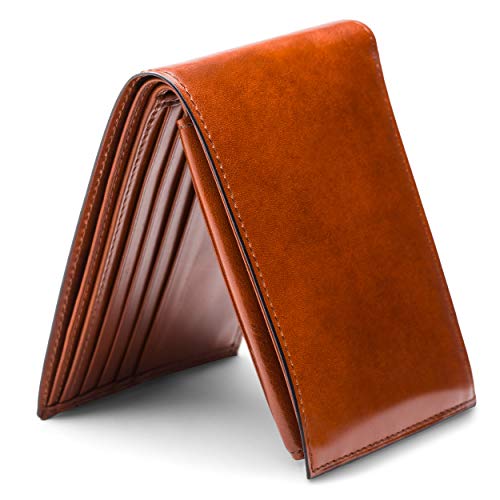 Bosca Men's Leather Wallet with Removable ID Passcase - Bifold Wallet for Men With 8 Card Slots, Premium Hand-Stained Leather With Gift Packaging, Amber Brown - Image 2