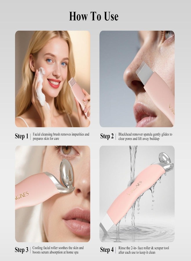 Vangines 2-in-1 Blackhead Scraper & Ice Roller, Face Spatula Tool for Blackhead Removal and Pore Cleaning, Cooling Roller for Men & Women (Dusty Rose) - Image 5