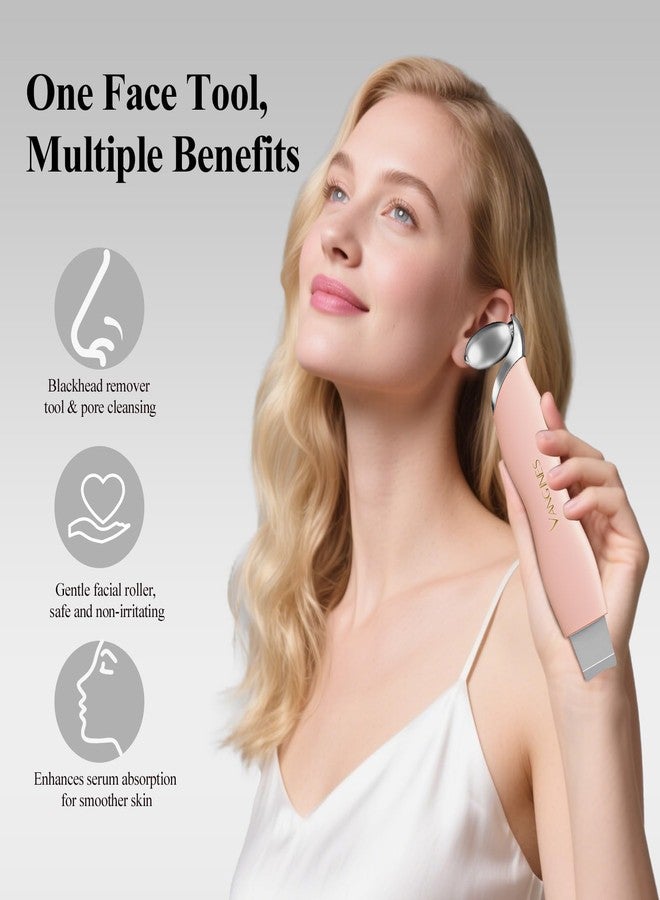 Vangines 2-in-1 Blackhead Scraper & Ice Roller, Face Spatula Tool for Blackhead Removal and Pore Cleaning, Cooling Roller for Men & Women (Dusty Rose) - Image 2
