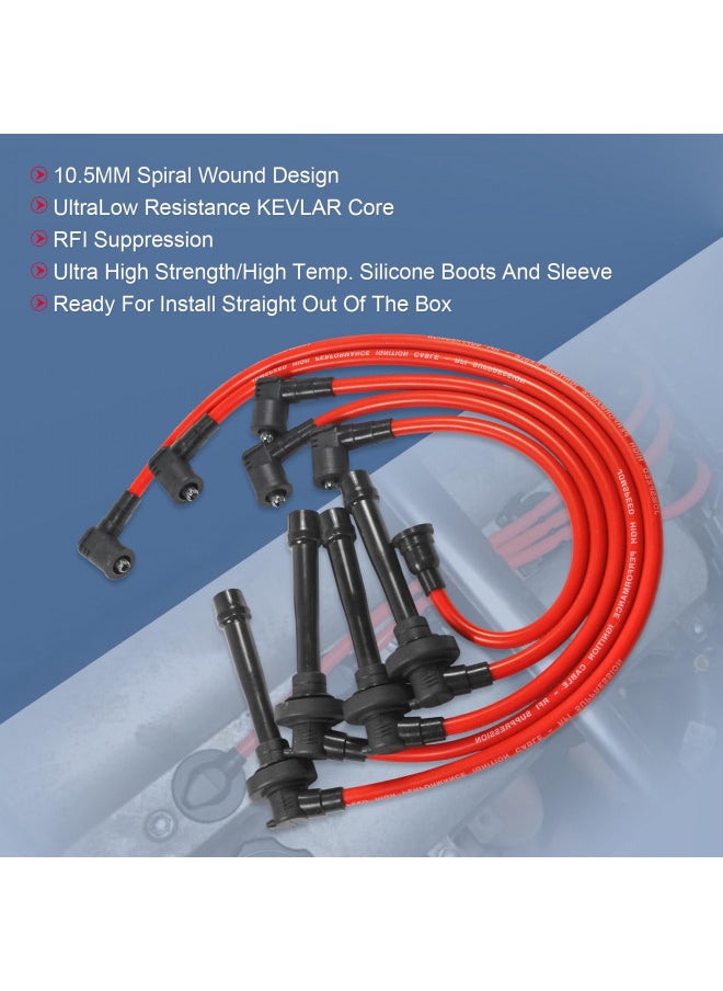 JDMSPEED JDMSPEED New Spark Plug Wire Set Replacement for Honda Civic Del Sol EG EK EJ D15 D16 Spiral Core 92-00  - Image 2