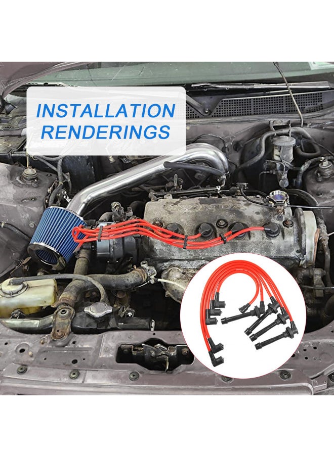 JDMSPEED JDMSPEED New Spark Plug Wire Set Replacement for Honda Civic Del Sol EG EK EJ D15 D16 Spiral Core 92-00  - Image 4