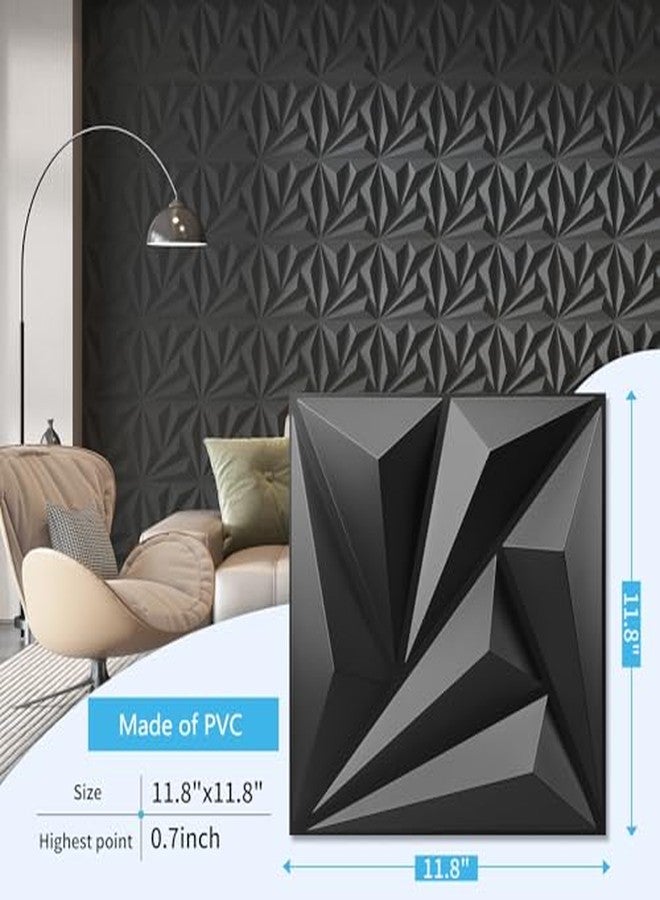 Art3d 20 Pack Decorative 3D Wall Panels 11.8 x 11.8 Inch Covering 19 Sq.ft - Glue Up PVC Wall Panels for Interior Décor, Living Room, Office and Home, Black - Image 3