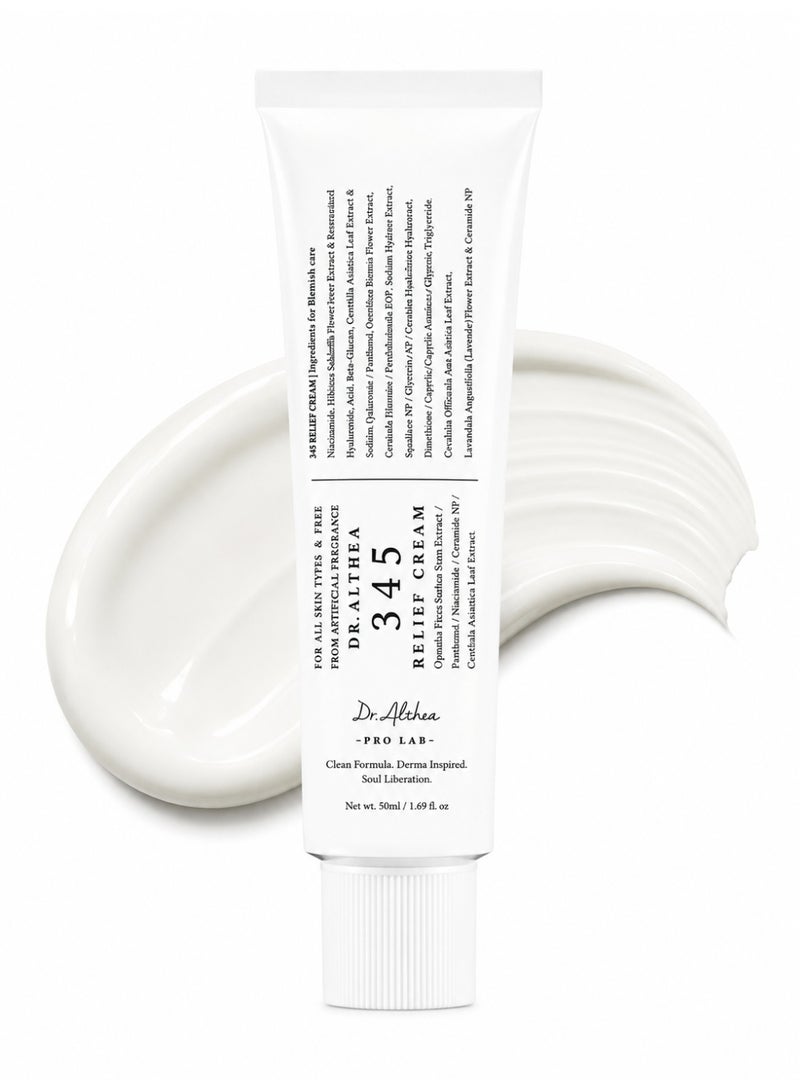 DrAlthea Dr. Althea 345 Relief Cream Daily Healing Ointment for Skin Barrier Care & Hydration, Korean Soothing Moisturizer 50ml - Image 1