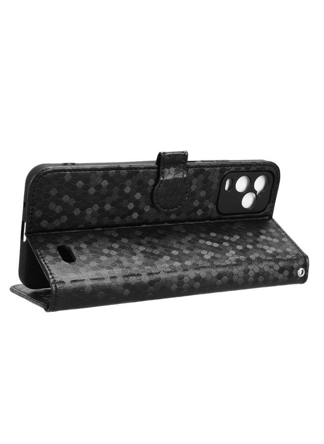Green Tiger Case For BLU View 5 Pro Honeycomb Dot Texture Leather Phone Case  - Image 5