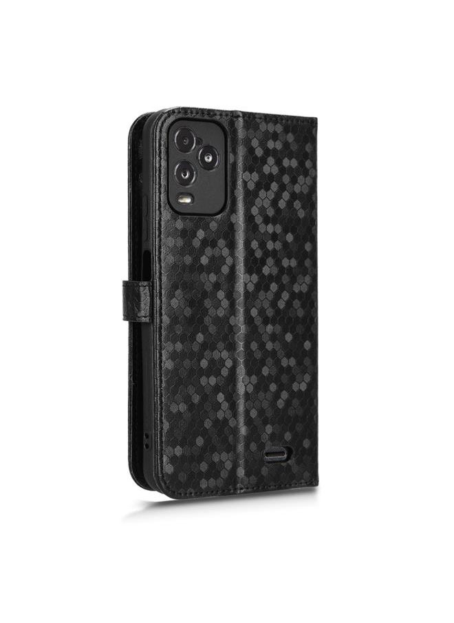 Green Tiger Case For BLU View 5 Pro Honeycomb Dot Texture Leather Phone Case  - Image 3