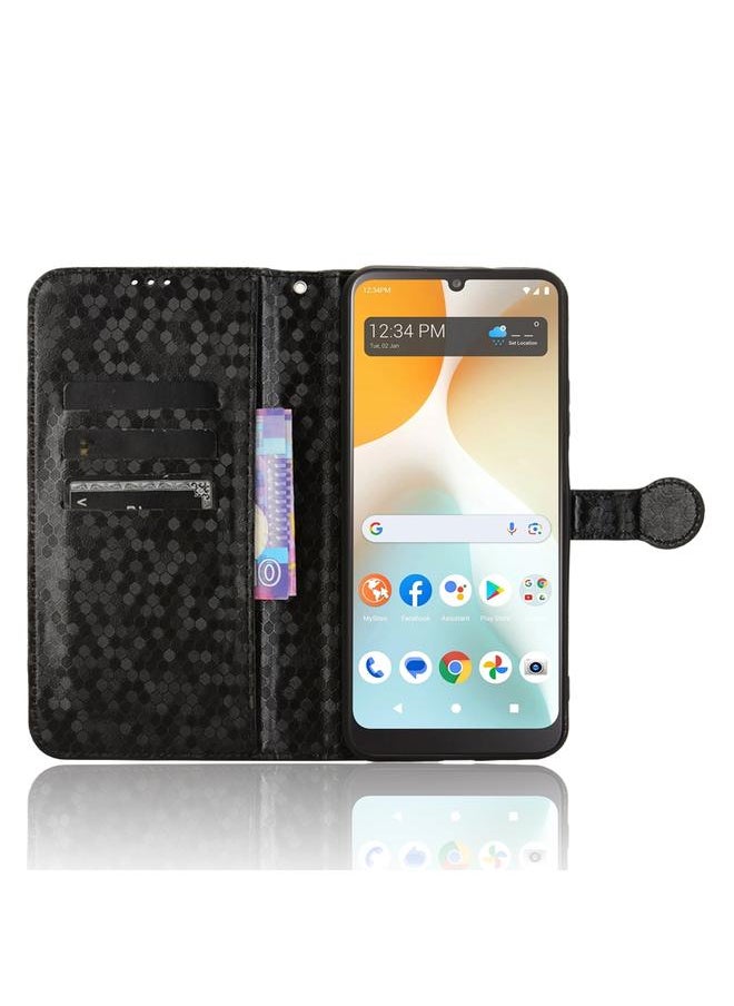 Green Tiger Case For BLU View 5 Pro Honeycomb Dot Texture Leather Phone Case  - Image 4