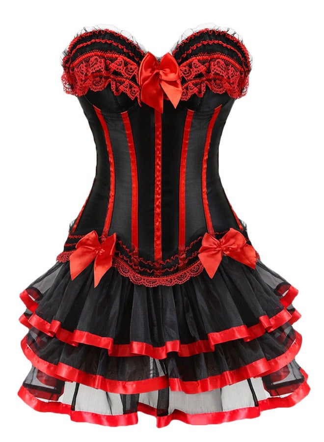 Women's Corset Top with Skirt 2-piece Set Shapewear Boned Lingerie Top for Weddings and Special Occasions Shapewear  - Image 1