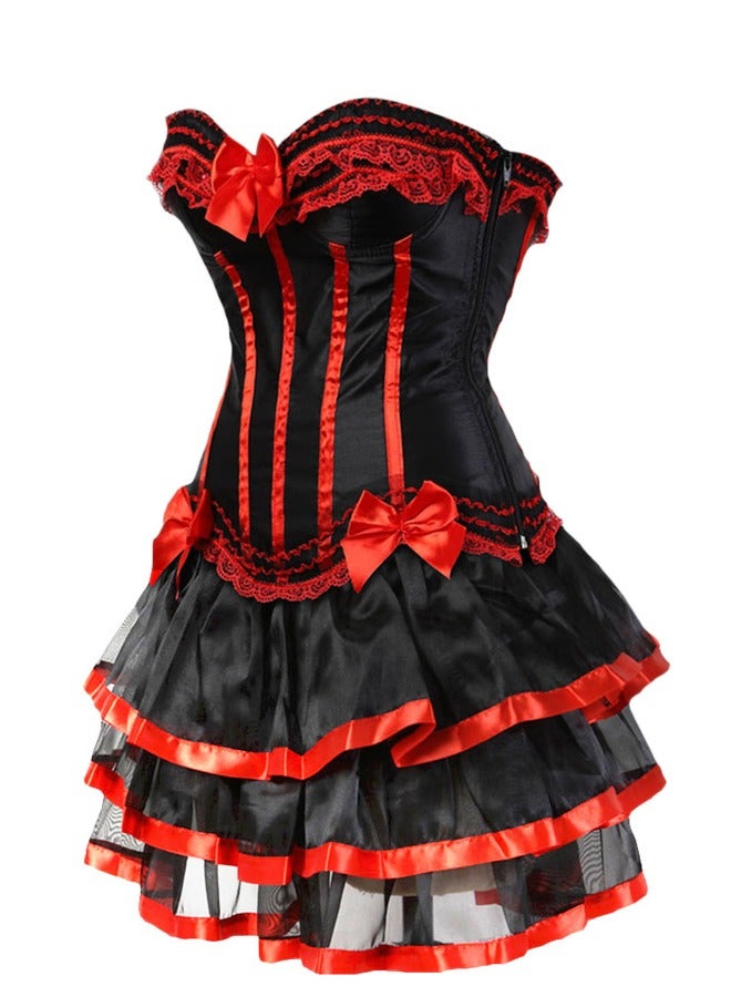 Women's Corset Top with Skirt 2-piece Set Shapewear Boned Lingerie Top for Weddings and Special Occasions Shapewear  - Image 2