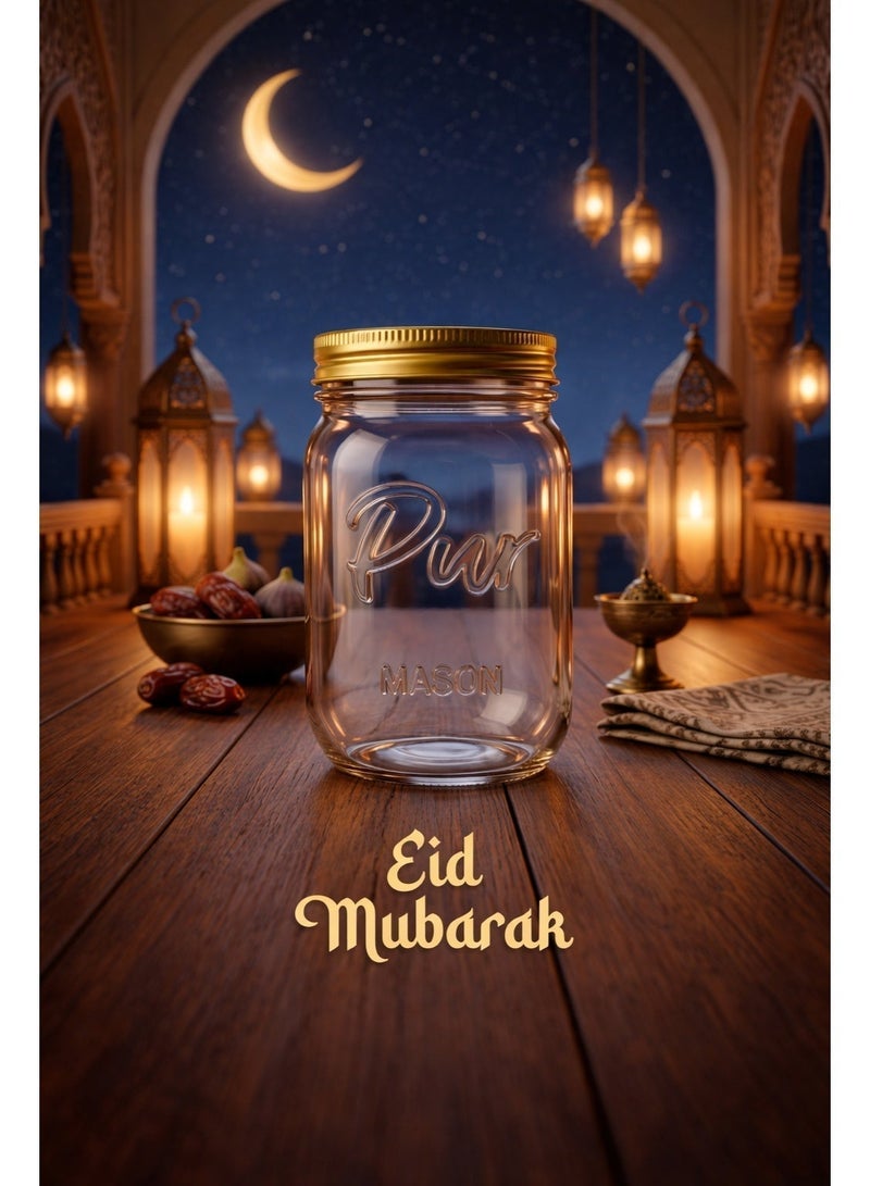 Mason 6 Piece Spice Jar Set, BPA-Free Storage Glass Jar With Silver Airtight Lid, 473ml Big Containers For Organizing Spice、Food、Tea、Coffee - Image 2