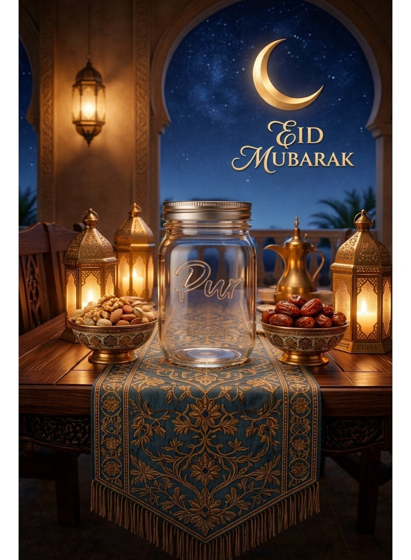 Mason 6 Piece Spice Jar Set, BPA-Free Storage Glass Jar With Silver Airtight Lid, 473ml Big Containers For Organizing Spice、Food、Tea、Coffee - Image 3