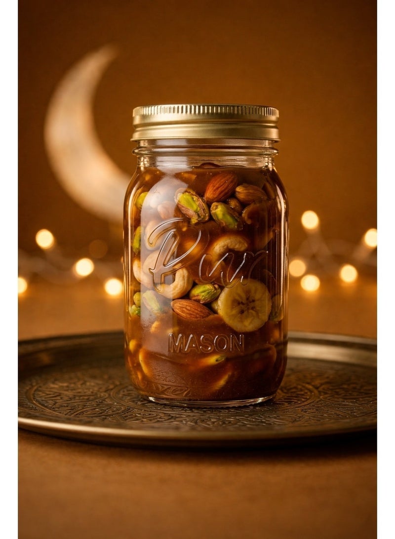 Mason 6 Piece Spice Jar Set, BPA-Free Storage Glass Jar With Silver Airtight Lid, 473ml Big Containers For Organizing Spice、Food、Tea、Coffee - Image 5