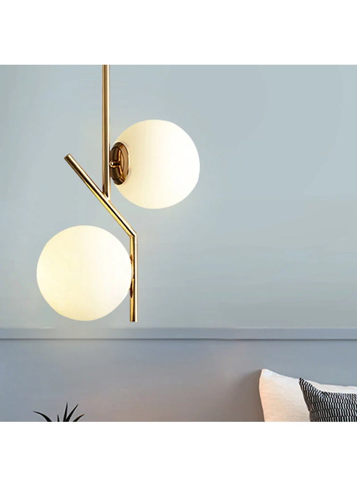 Gold Globo di vetro Chandelier - 2 globes