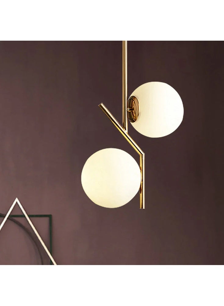 Gold Globo di vetro Chandelier - 2 globes