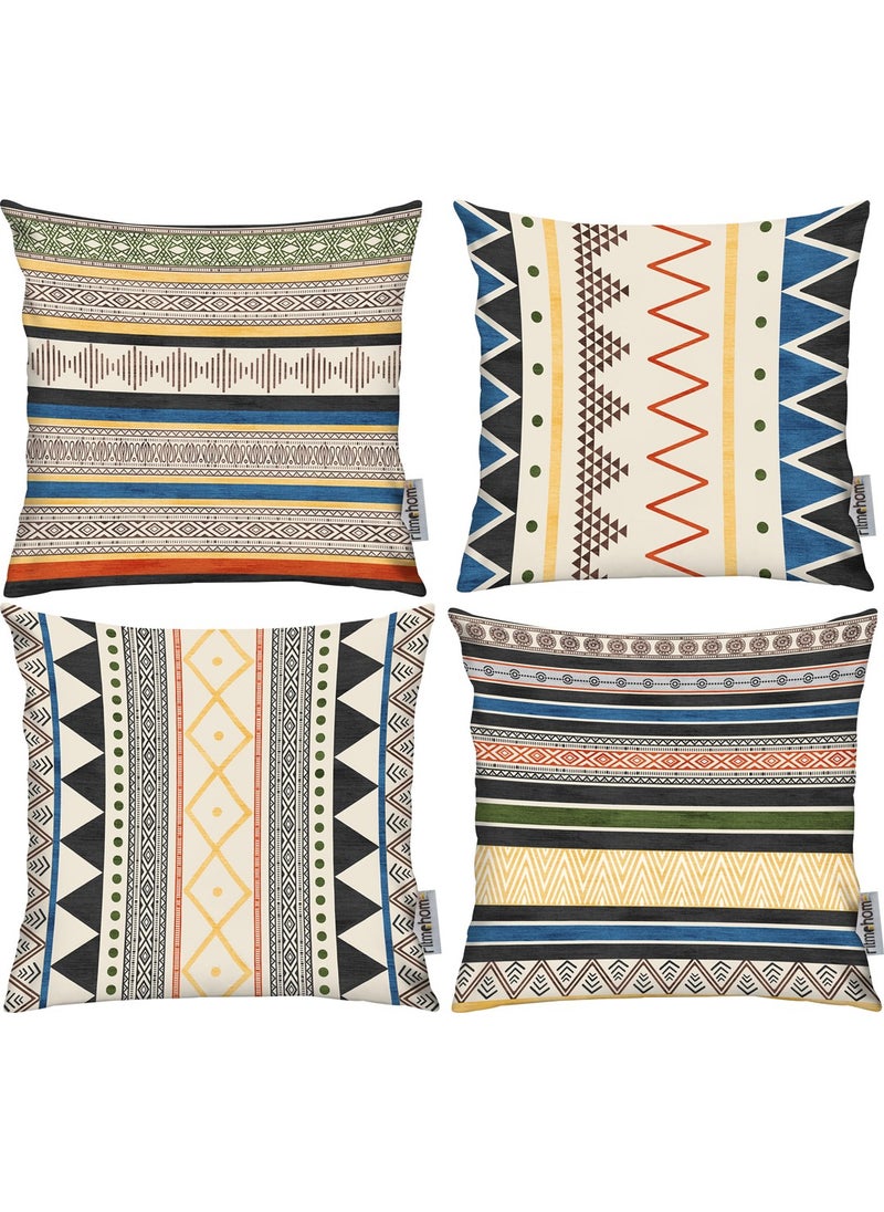 Ritmo Home Scandinavian 4-Piece Throw Pillow Case 