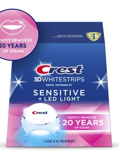 Crest 3DWhitestrips Sensitive + LED Light At-Home Teeth Whitening Kit  - Image 3
