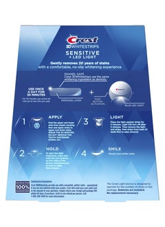 Crest 3DWhitestrips Sensitive + LED Light At-Home Teeth Whitening Kit  - Image 2