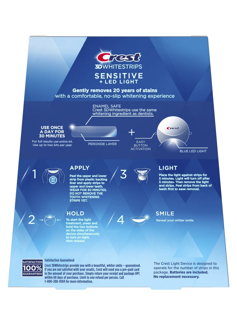 Crest 3DWhitestrips Sensitive + LED Light At-Home Teeth Whitening Kit  - Image 2