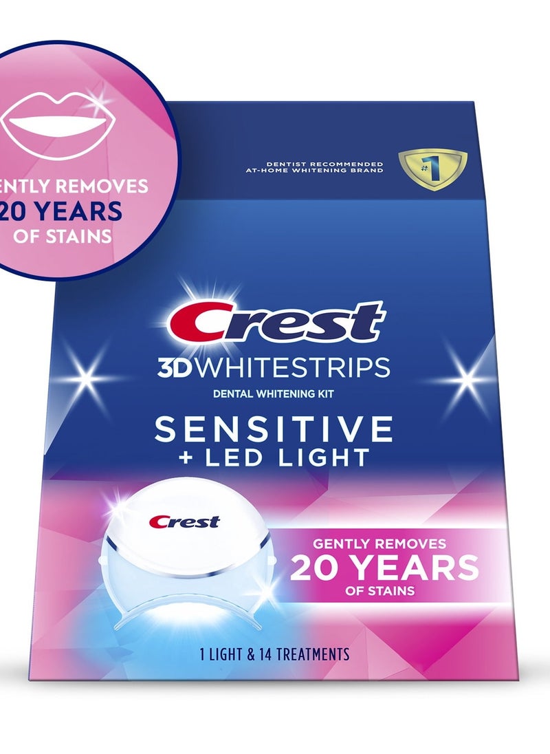 Crest 3DWhitestrips Sensitive + LED Light At-Home Teeth Whitening Kit  - Image 3