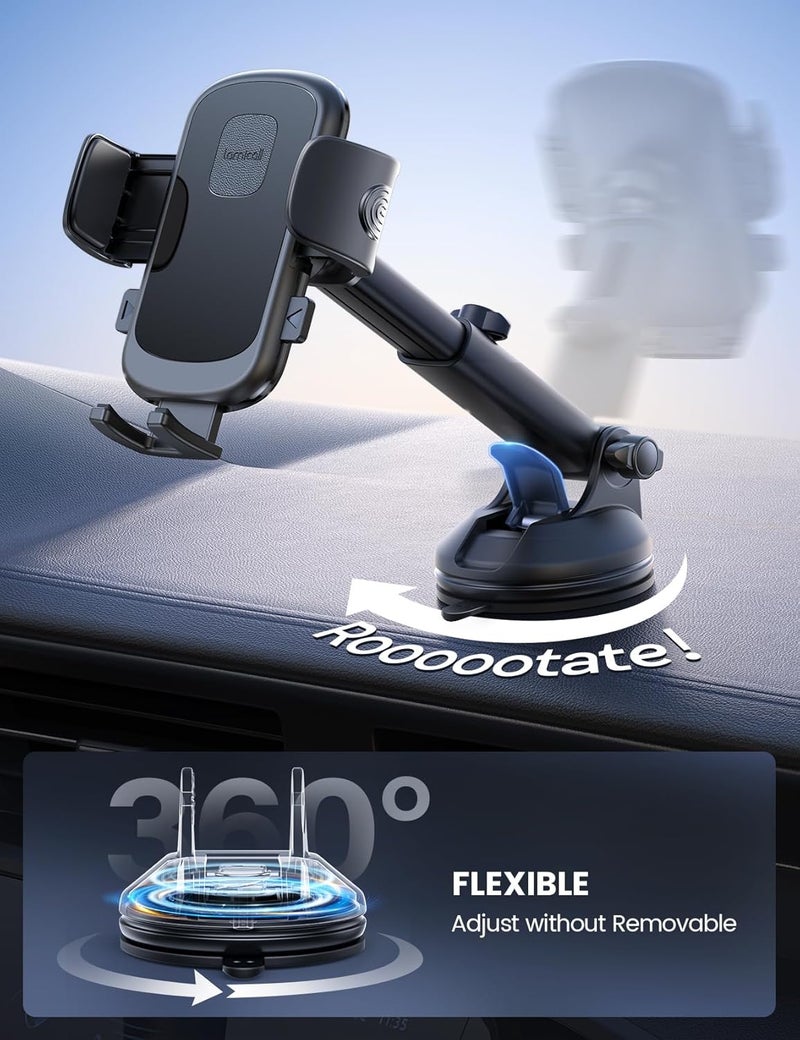 Lamicall Car Phone Holder [Military-Grade 3-in-1 Suction Cup] 360° Rotating Mount for Dashboard, Vent, and Windshield - Image 4