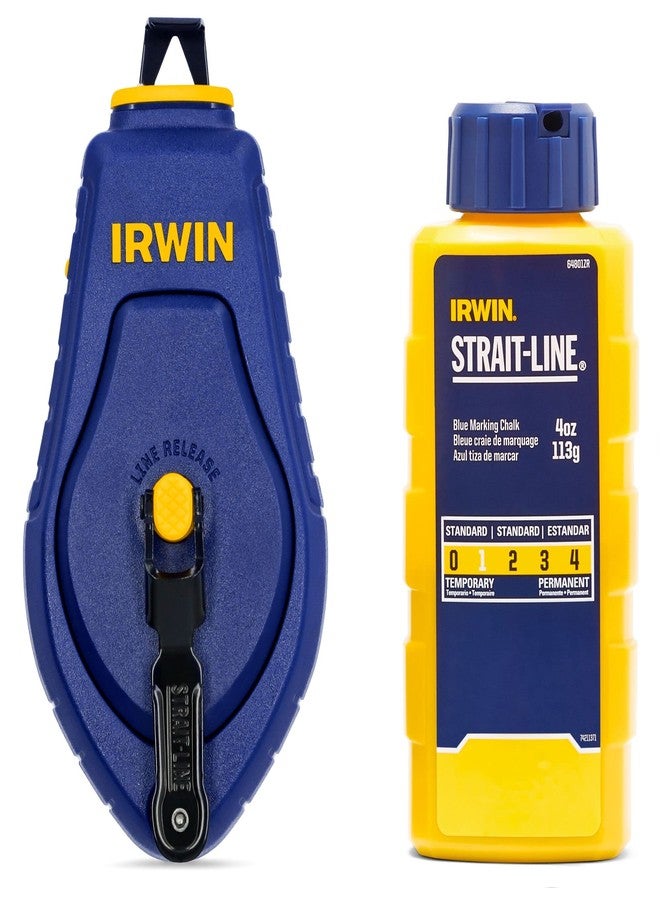 IRWIN Tools STRAIT-LINE COMPACT Chalk Reel, with Blue Chalk, 30 ft. (IWHT48440BC) - Image 1