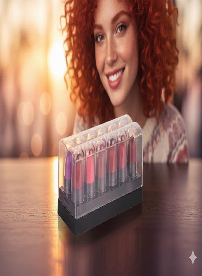 بينر مجموعة أحمر شفاه بينر مات ميني، 12 لونًا غنيًا بالصبغة، حجم مناسب للسفر، عبوة من 12 قطعة - Image 5