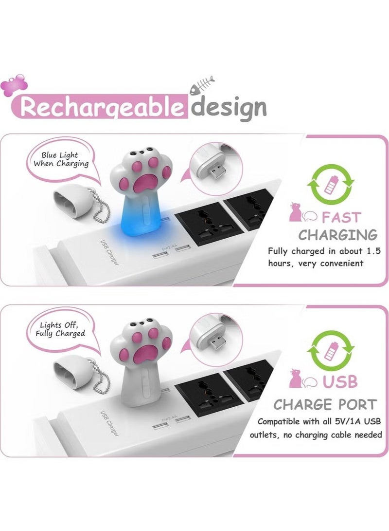 Lnteractive Cat Toys For Indoor Cats and Dogs, USB Rechargeable Cat trailer Toys for Chasing and Sports, Rechargeable Cat toys, Cat Claw Footprints - Image 3